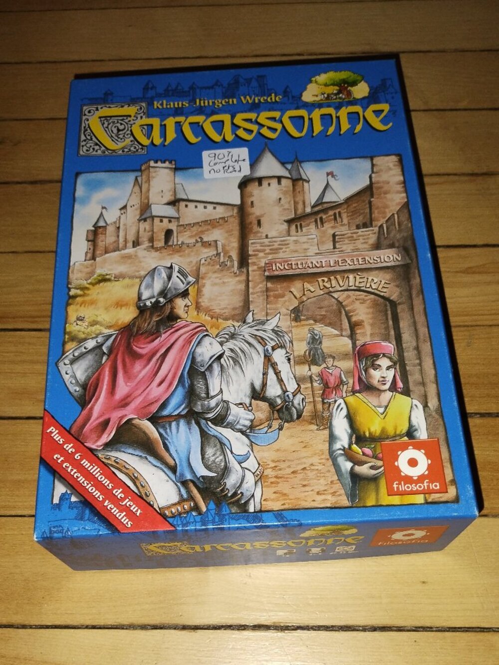 Carcassonne French Edition Board Game (Filosofia, 2008) (90% complete)